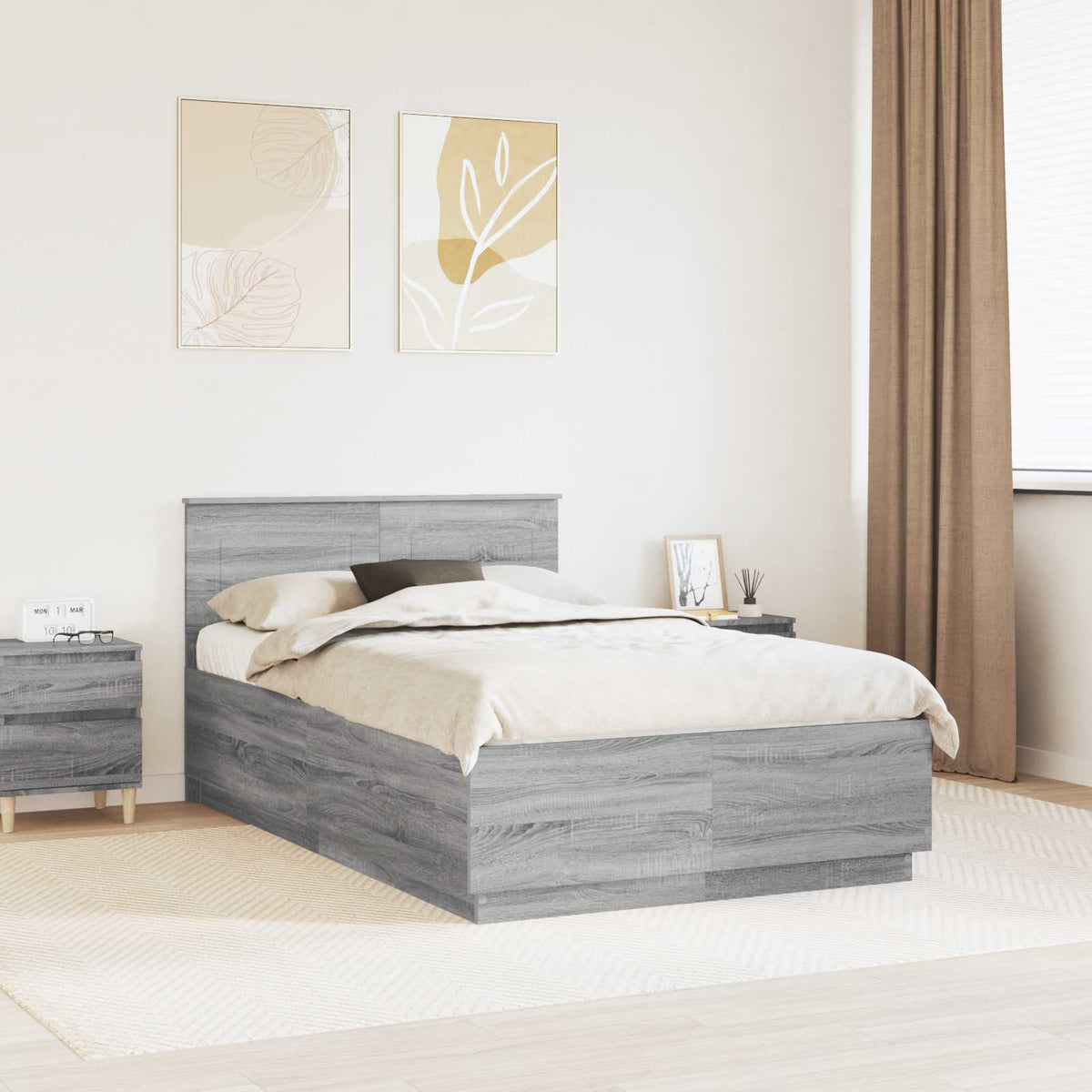 Bed Frame Engineered Wood Grey sonoma