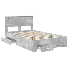Bed Frame Engineered Wood Concrete grey