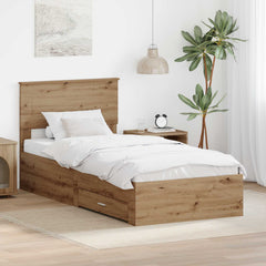 Bed Frame Drawer Engineered Wood Artisan oak