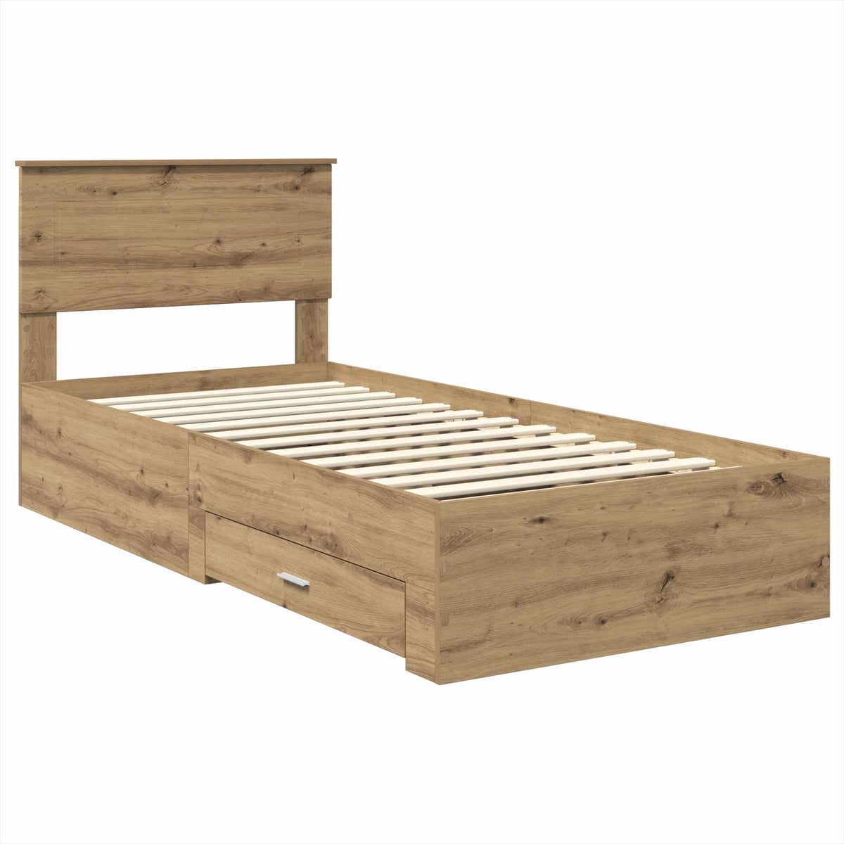 Bed Frame with Drawer Engineered Wood Length 200 cm Artisan Oak 90 cm