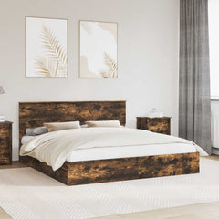 Storage Bed with Drawer Engineered Wood Length 200 cm Smoked Oak 180 cm