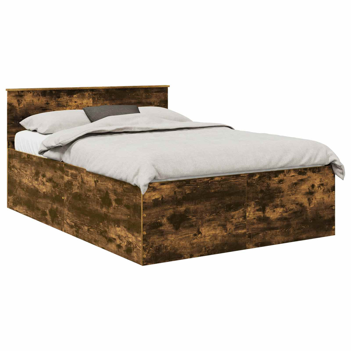 Bed Frame Engineered Wood Length 200 cm Smoked Oak 150 cm