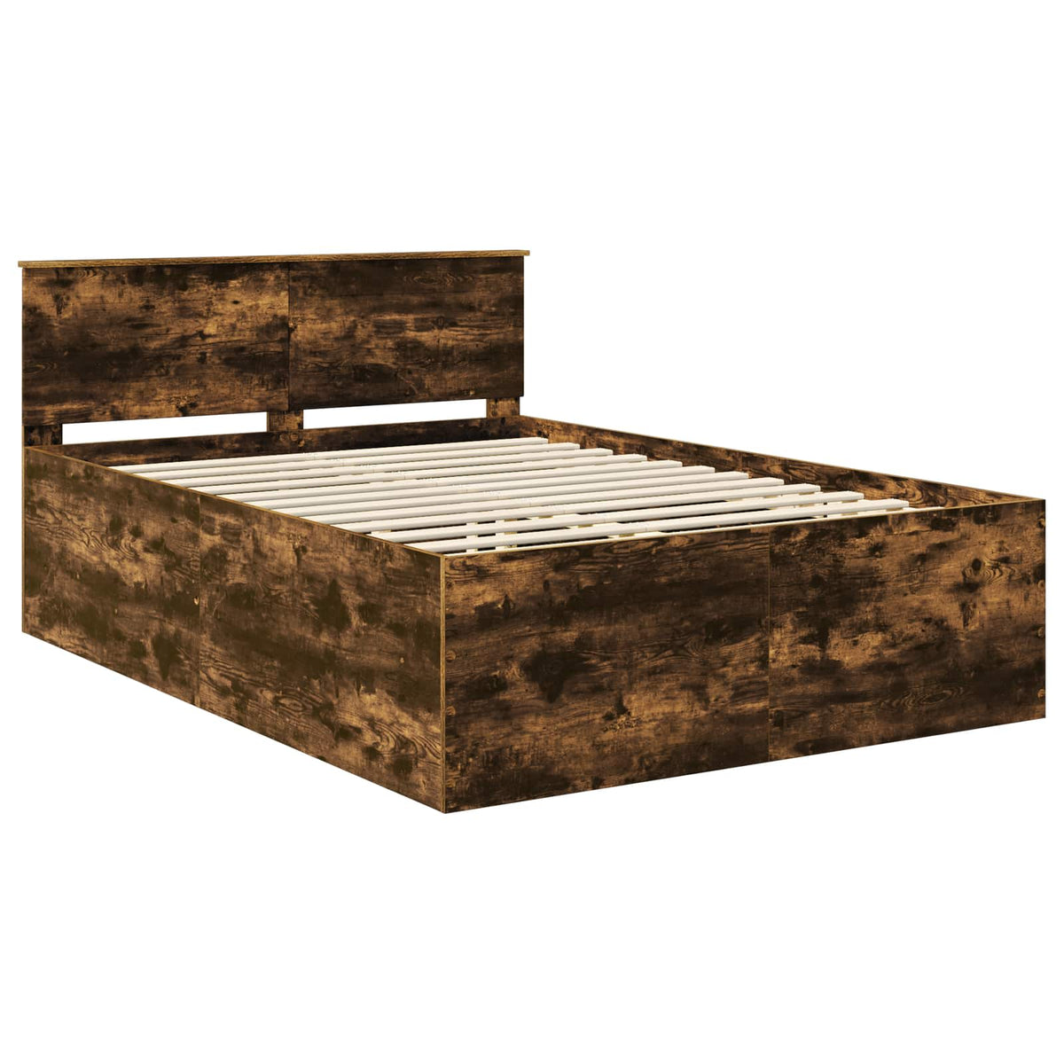 Bed Frame Engineered Wood Length 200 cm Smoked Oak 150 cm