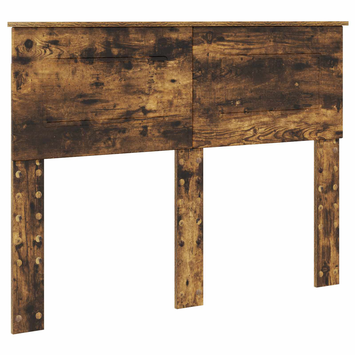 Bed Frame with Headboard 135 x 190 cm Engineered Wood Smoked oak