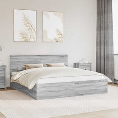 Bed Frame Engineered Wood Length 200 cm Grey sonoma 200 cm