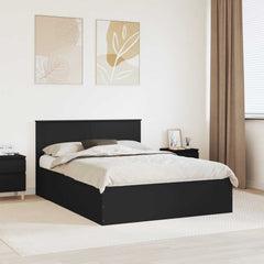 Bed Frame Engineered Wood Length 200 cm Black 150 cm