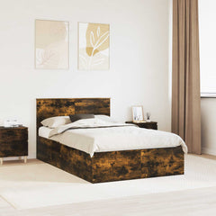 Bed Frame Engineered Wood Length 200 cm Smoked oak 120 cm