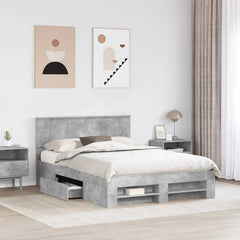 Bed Frame Engineered Wood Length 200 cm Concrete Grey 160 cm
