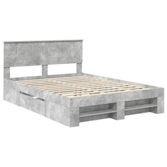 Bed Frame Engineered Wood Length 200 cm Concrete Grey 160 cm