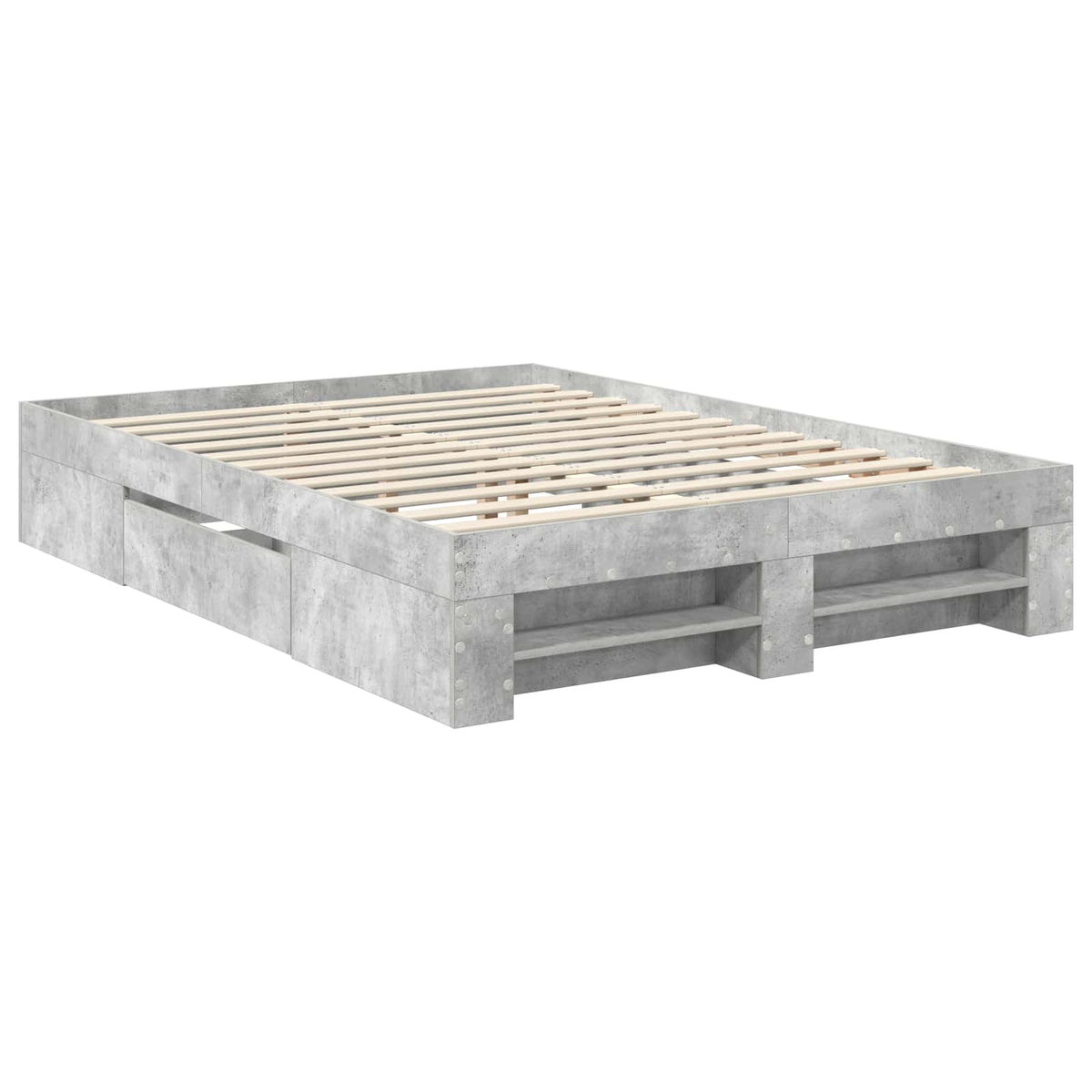 Bed Frame Engineered Wood Length 200 cm Concrete Grey 160 cm