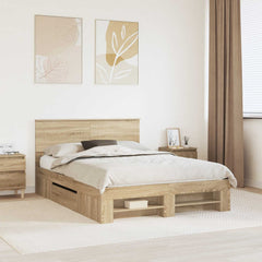 Bed Frame Engineered Wood Length Sonoma Oak
