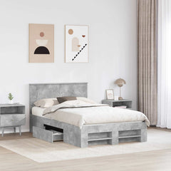 Bed Frame Engineered Wood Concrete grey