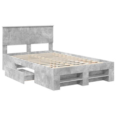 Bed Frame Engineered Wood Concrete grey