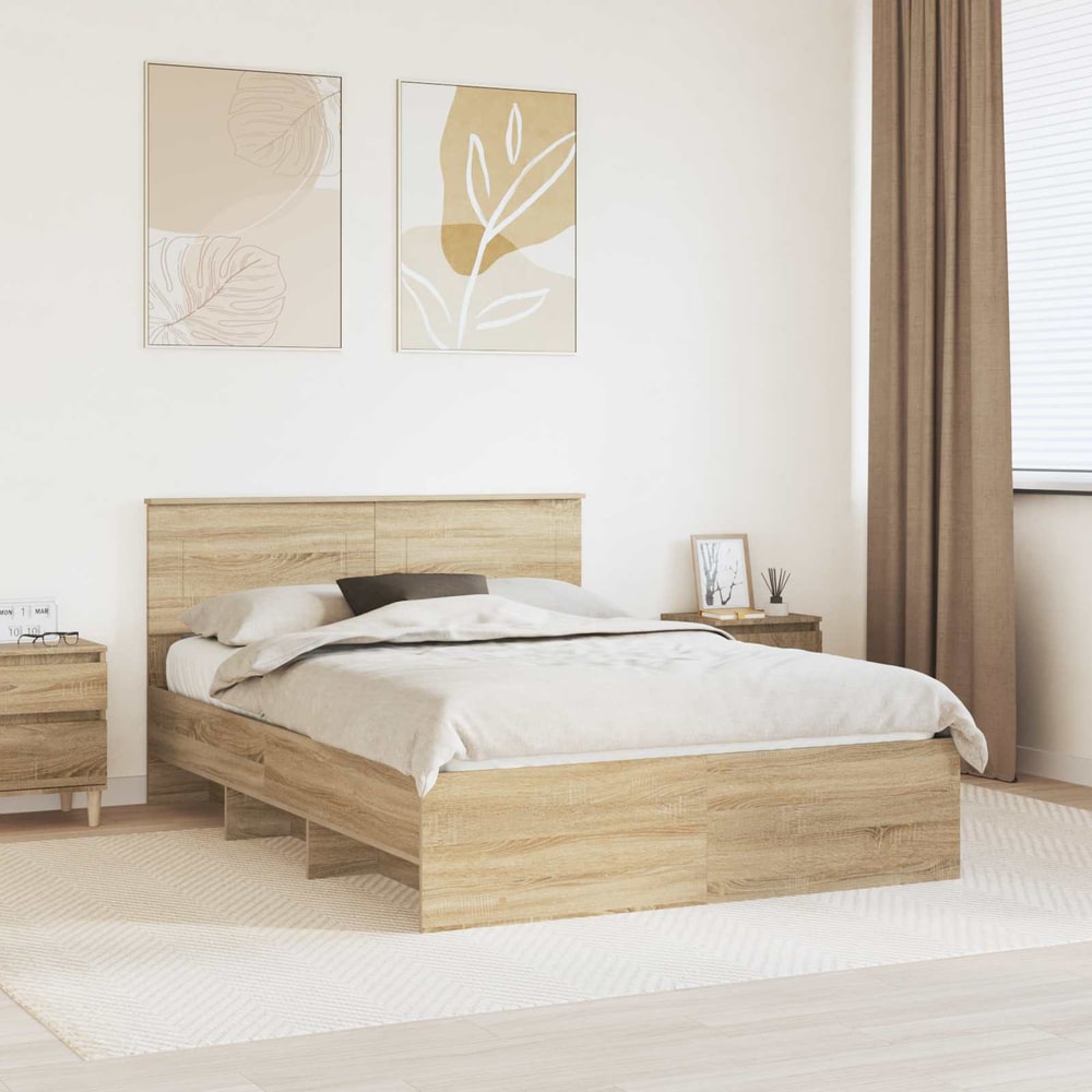 Bed Frame Engineered Wood Length Sonoma Oak