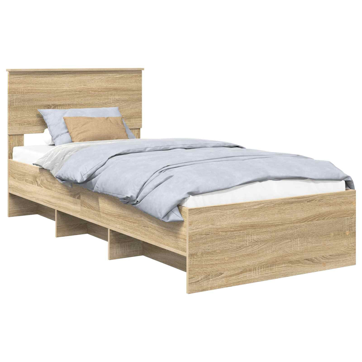 Bed Frame 75 x 190 cm Engineered Wood Sonoma oak