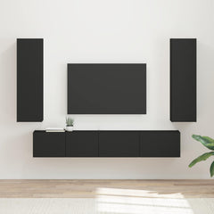 TV Cabinet Set 3 pcs 29.5 x 31 x 100 cm Black