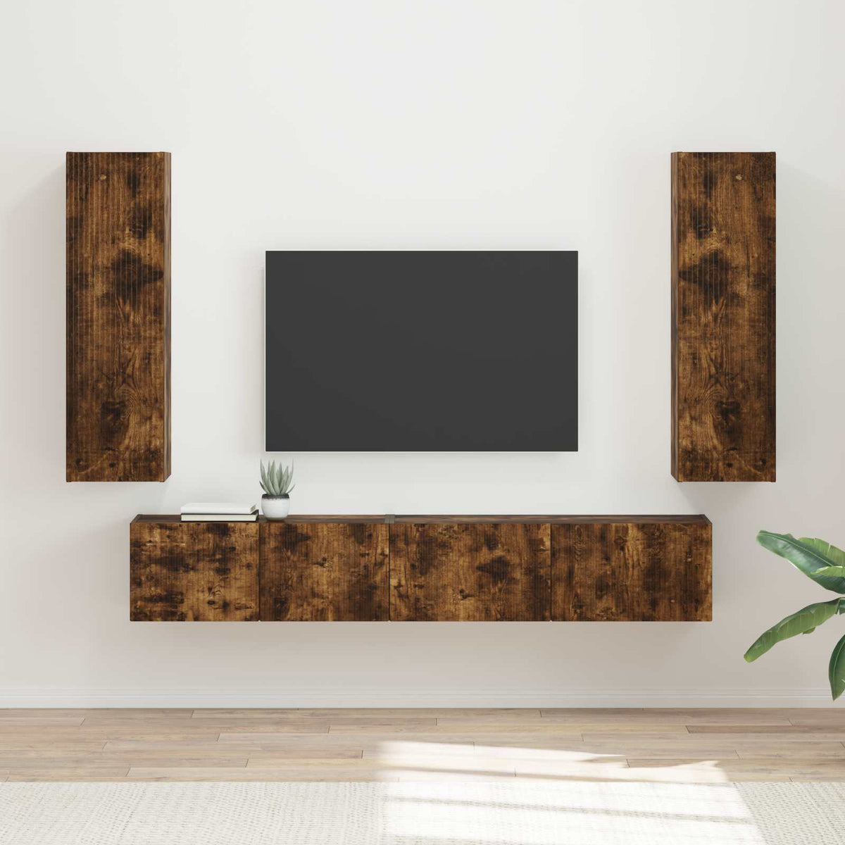 TV Cabinet Set 3 pcs 29.5 x 31 x 100 cm Smoked oak