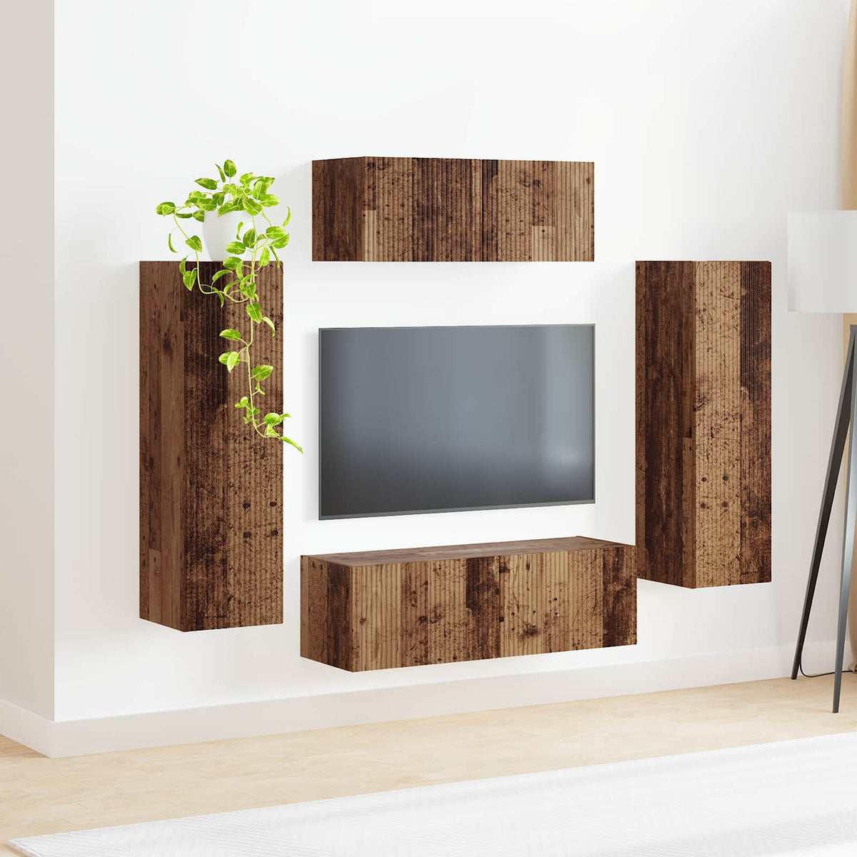 TV Cabinet Set 3 pcs 29.5 x 31 x 100 cm Smoked oak