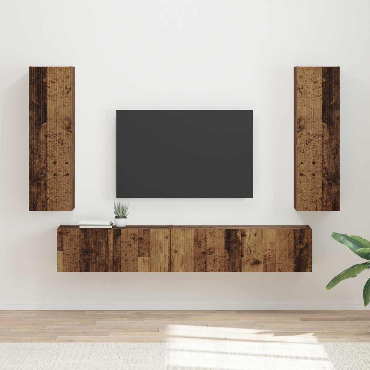 TV Cabinet Set 3 pcs 29.5 x 31 x 100 cm Old wood