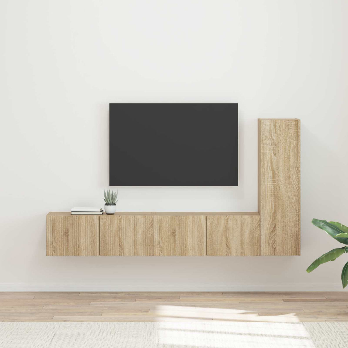 TV Cabinet Set 3 pcs Engineered Wood Sonoma oak