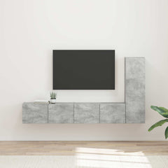 TV Cabinet Set 3 pcs Engineered Wood Concrete grey