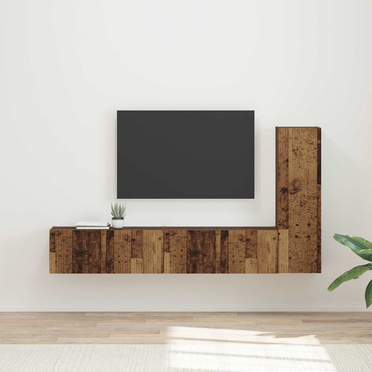 TV Cabinet Set 3 pcs Engineered Wood Old wood