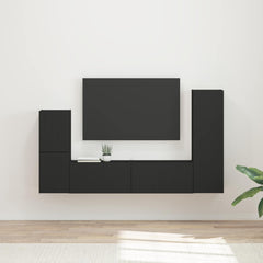 TV Cabinet Set 4 pcs 30 x 31 x 100 cm Black