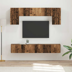 vidaXL TV Cabinet Set 4 pcs Old Wood Engineered Wood 1