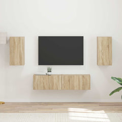 TV Cabinet Set 4 pcs Engineered Wood Sonoma oak