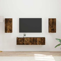 TV Cabinet Set 4 pcs Engineered Wood Smoked oak