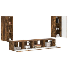 TV Cabinet Set 4 pcs Engineered Wood Smoked oak