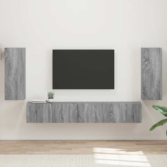 TV Cabinet Set 4 pcs Engineered Wood Grey sonoma
