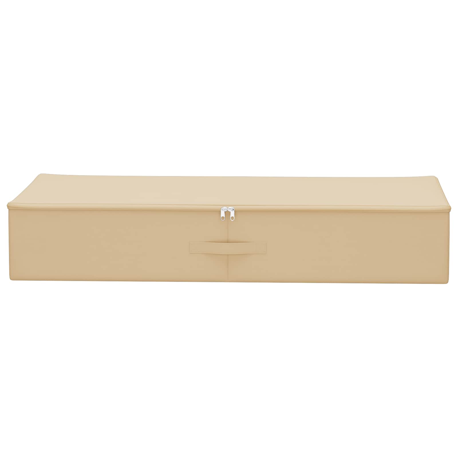 vidaXL Storage Box 2 pcs Non-woven fabric 90 x 48 x 15 cm 64.8 L Cream 4