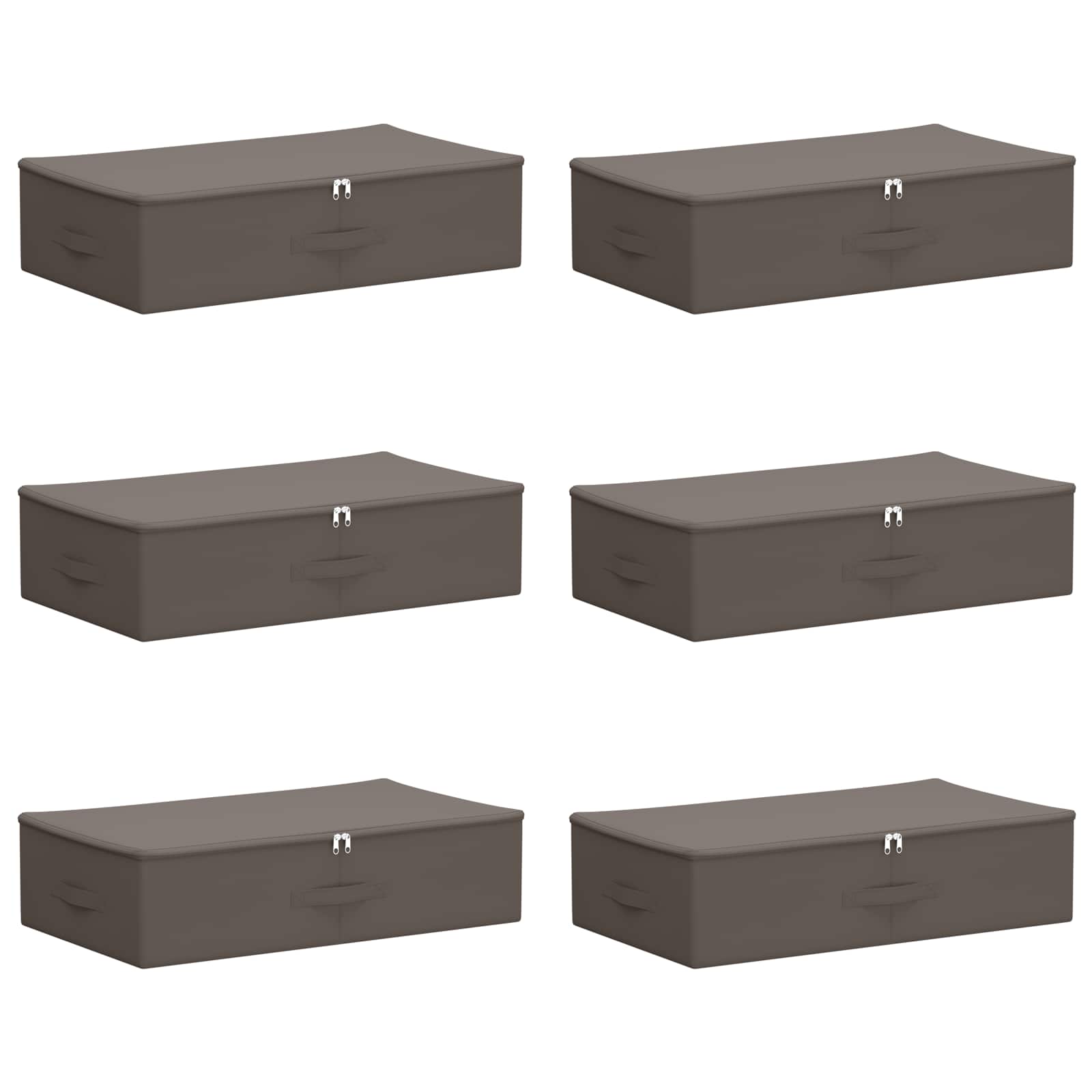 vidaXL Storage Box 6 pcs Non-woven fabric 70 x 40 x 18 cm 50.4 L Grey 2