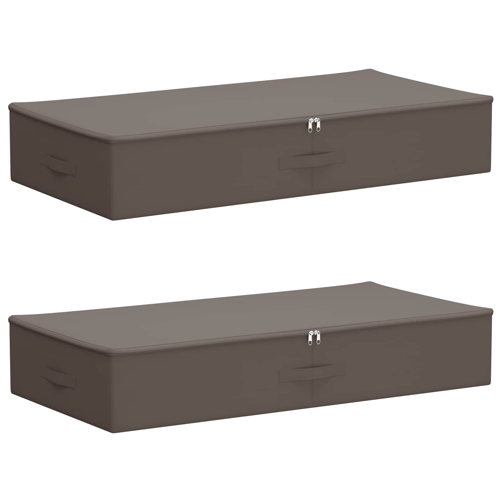 vidaXL Storage Box 2 pcs Non-woven fabric 90 x 48 x 15 cm 64.8 L Grey 2