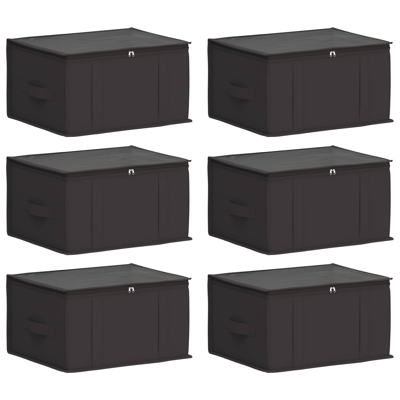 vidaXL Storage Box with Transparent Top Window 6 pcs Non-woven fabric 2