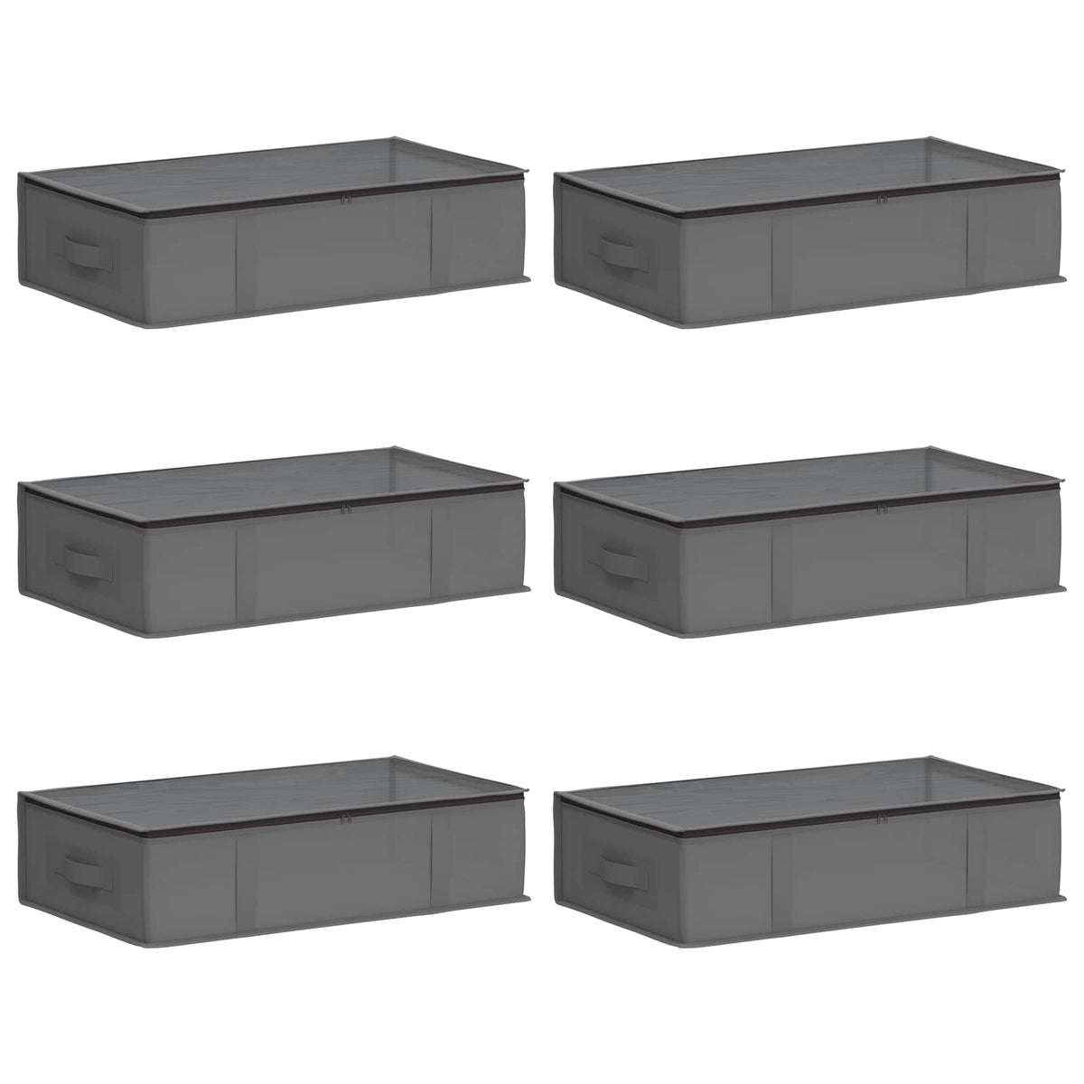 Storage Box with Transparent Top Window Non-woven fabric Anthracite 6 70 cm 18 cm 40 cm