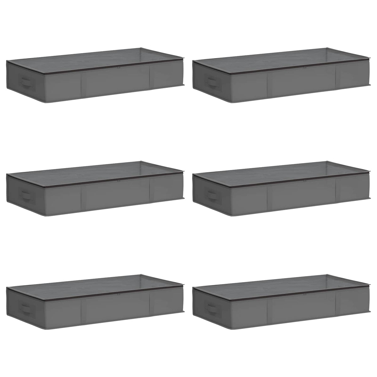 Storage Box with Transparent Top Window Non-woven fabric Anthracite 6 90 cm 15 cm 48 cm