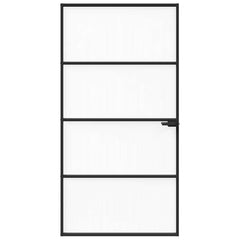 Interior Door Slim Black 102.5x201.5 cm 3 Horizontal Bars Black and fluted