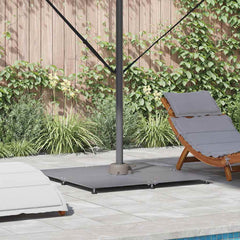 vidaXL Parasol Base 52 kg Dark grey wood look Steel Square Adjustable 1