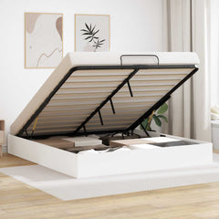Ottoman Bed Frame Engineered Wood Length 200 cm White 160 cm