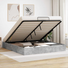 Ottoman Bed Frame Engineered Wood Length Concrete Grey