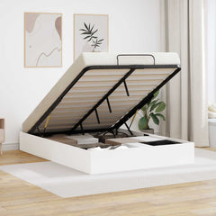 Ottoman Bed Frame Engineered Wood Length 200 cm White 140 cm
