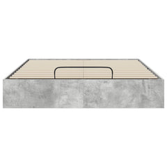 Ottoman Bed Frame Engineered Wood Length 200 cm Concrete Grey 140 cm