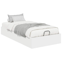 Ottoman Bed Frame Engineered Wood Length 200 cm White 90 cm