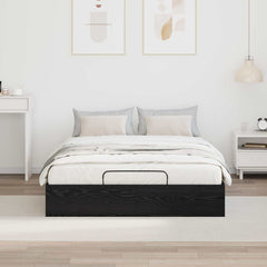 Ottoman Bed Frame 140 x 190 cm Engineered Wood Black oak