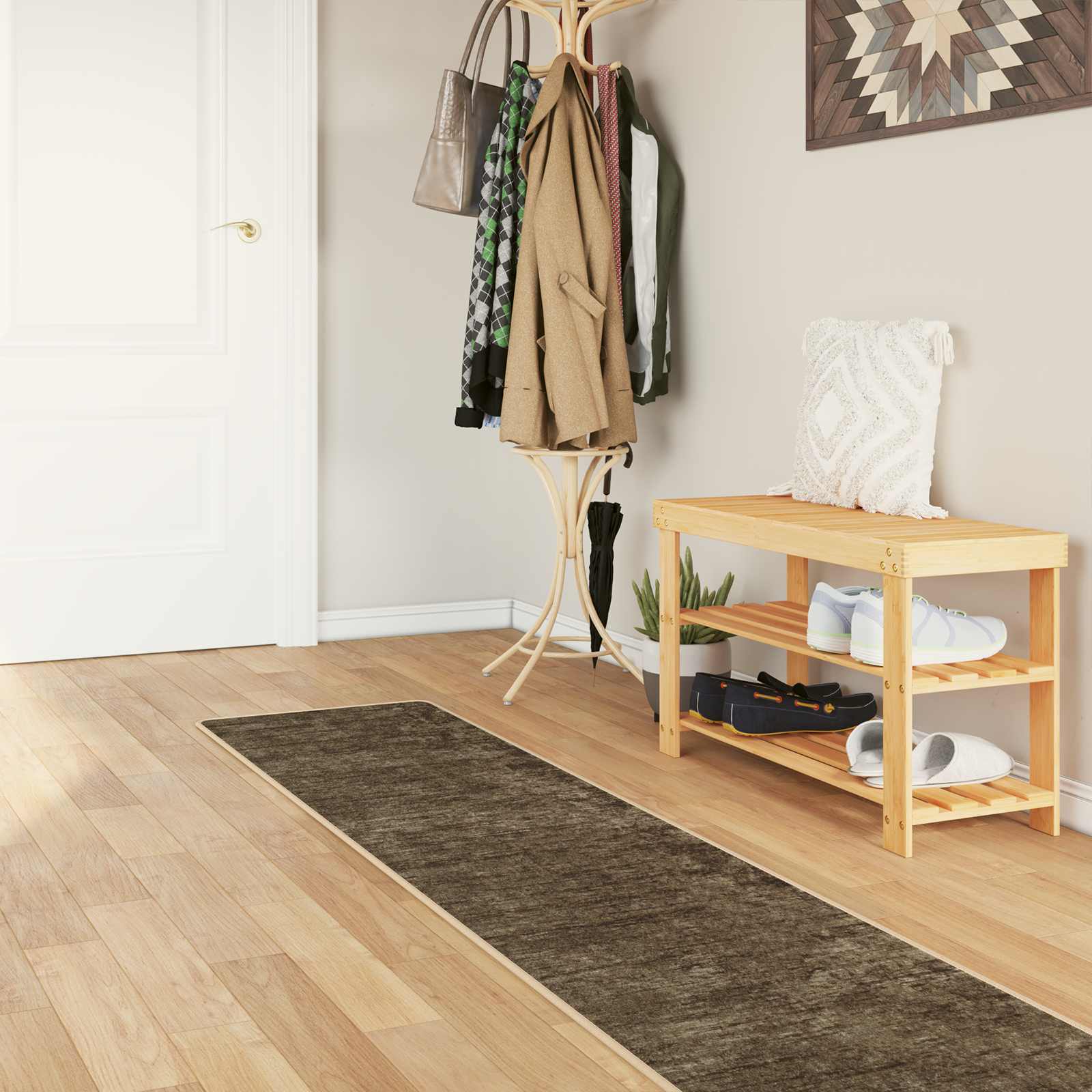 vidaXL Rug Runner MARSA Forest Green 50 x 400 cm Polyester and PVC 1