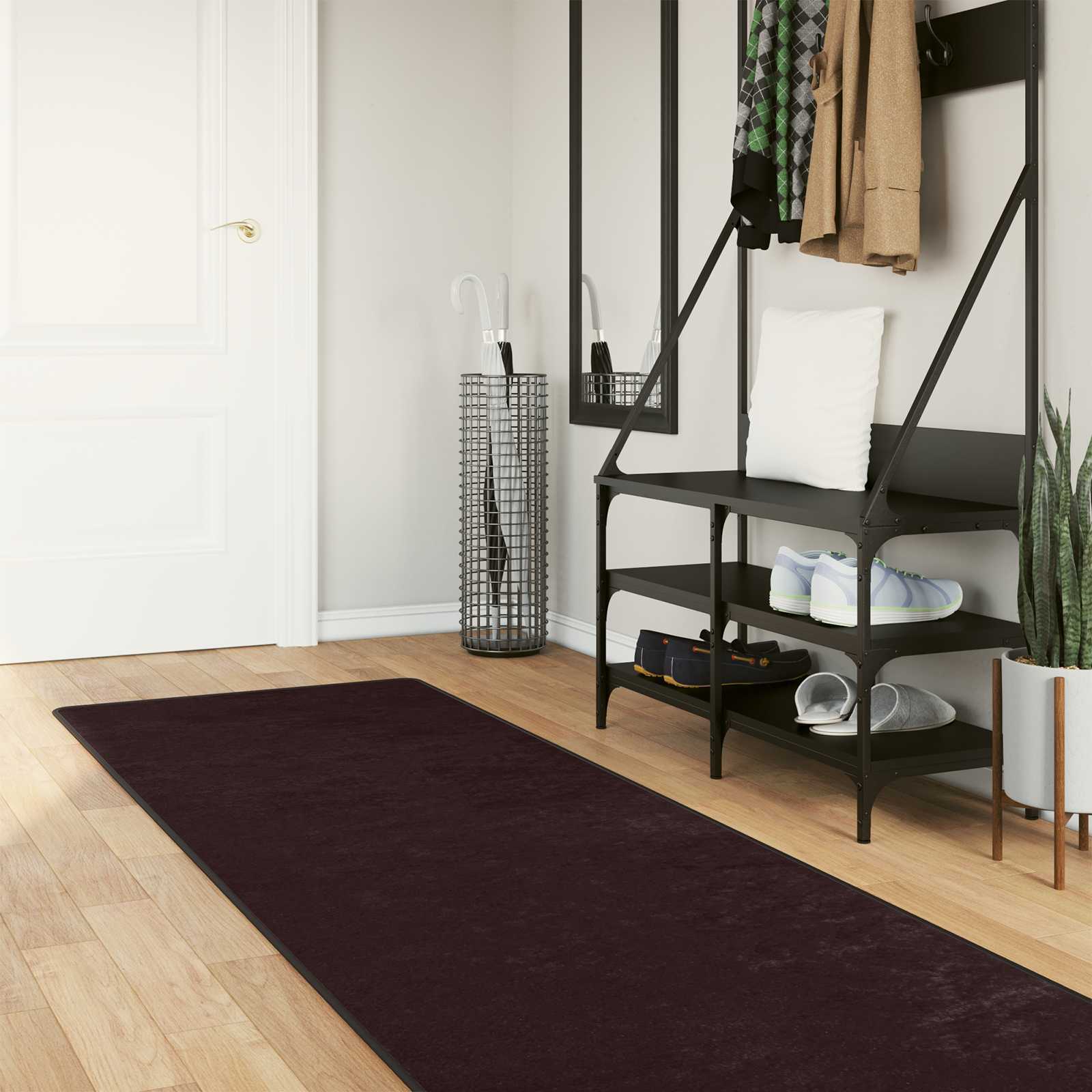 vidaXL Rug Runner MARSA Anthracite 80 x 400 cm Polyester and PVC 1