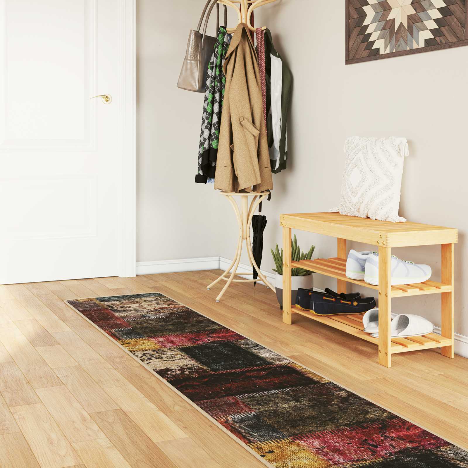 vidaXL Rug Runner MARSA Multicolour 50 x 350 cm Polyester and PVC 1