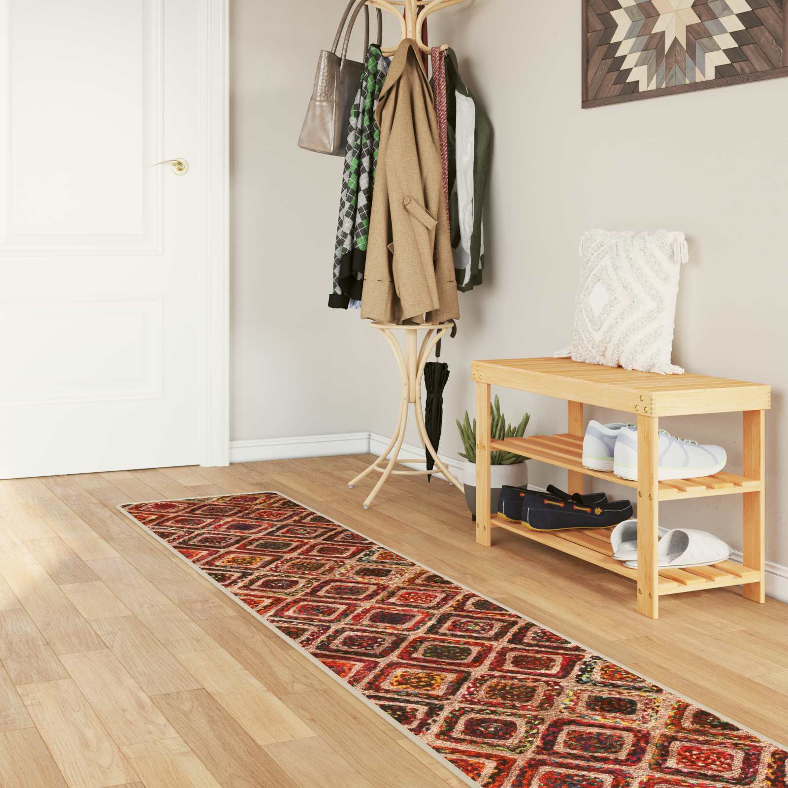 vidaXL Rug Runner MARSA Multicolour 50 x 350 cm Polyester and PVC 1